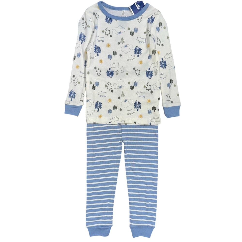 NWT Chickpea Pajamas Baby Boys Woodland Forest Striped Cotton Pajama Set 18M